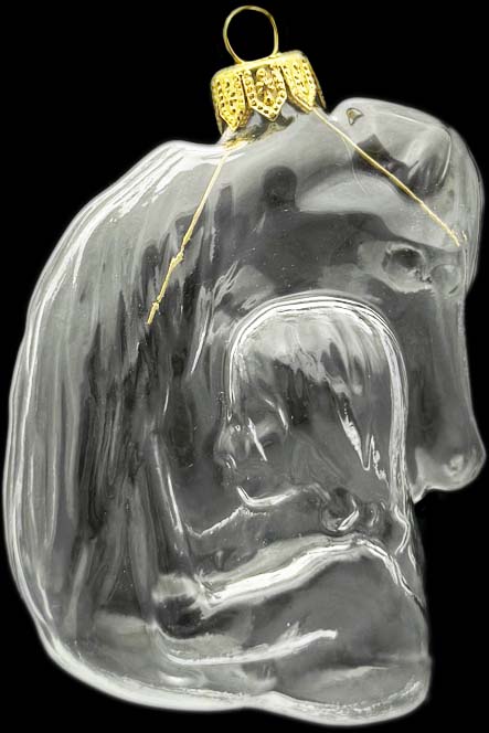 Стеклянная елочная игрушка Заготовка Девочка с лошадью 11,2 см 161526400